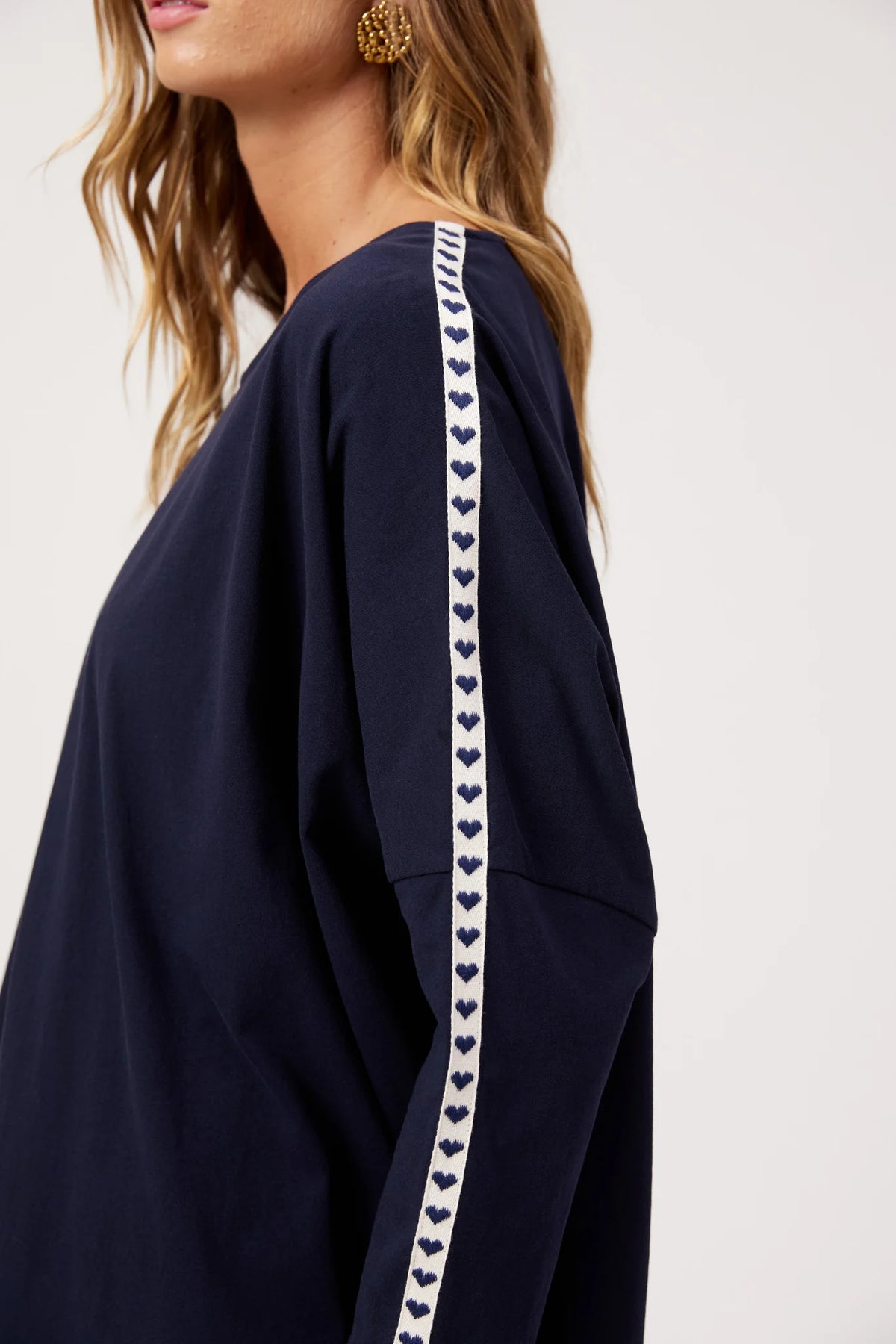 Elba Heart L/S Tshirt - Navy
