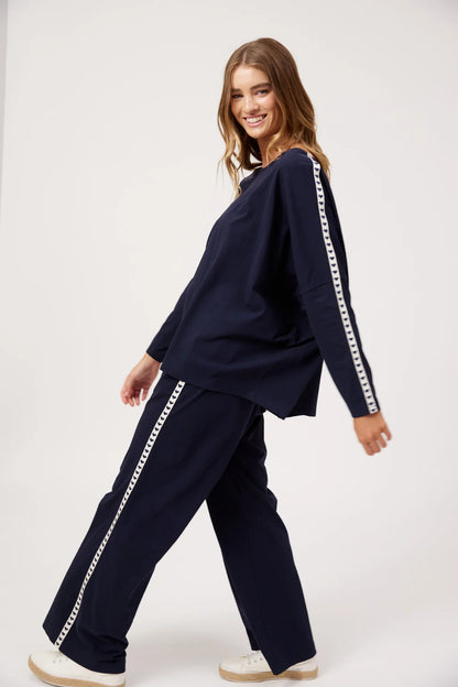 Elba Heart L/S Tshirt - Navy