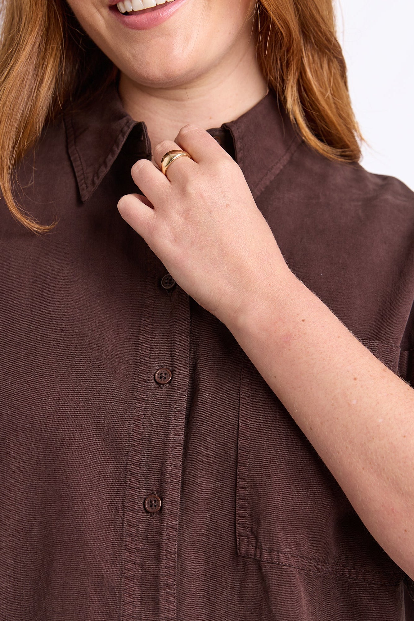 Elm Bliss Washed Shirt - Chocolate