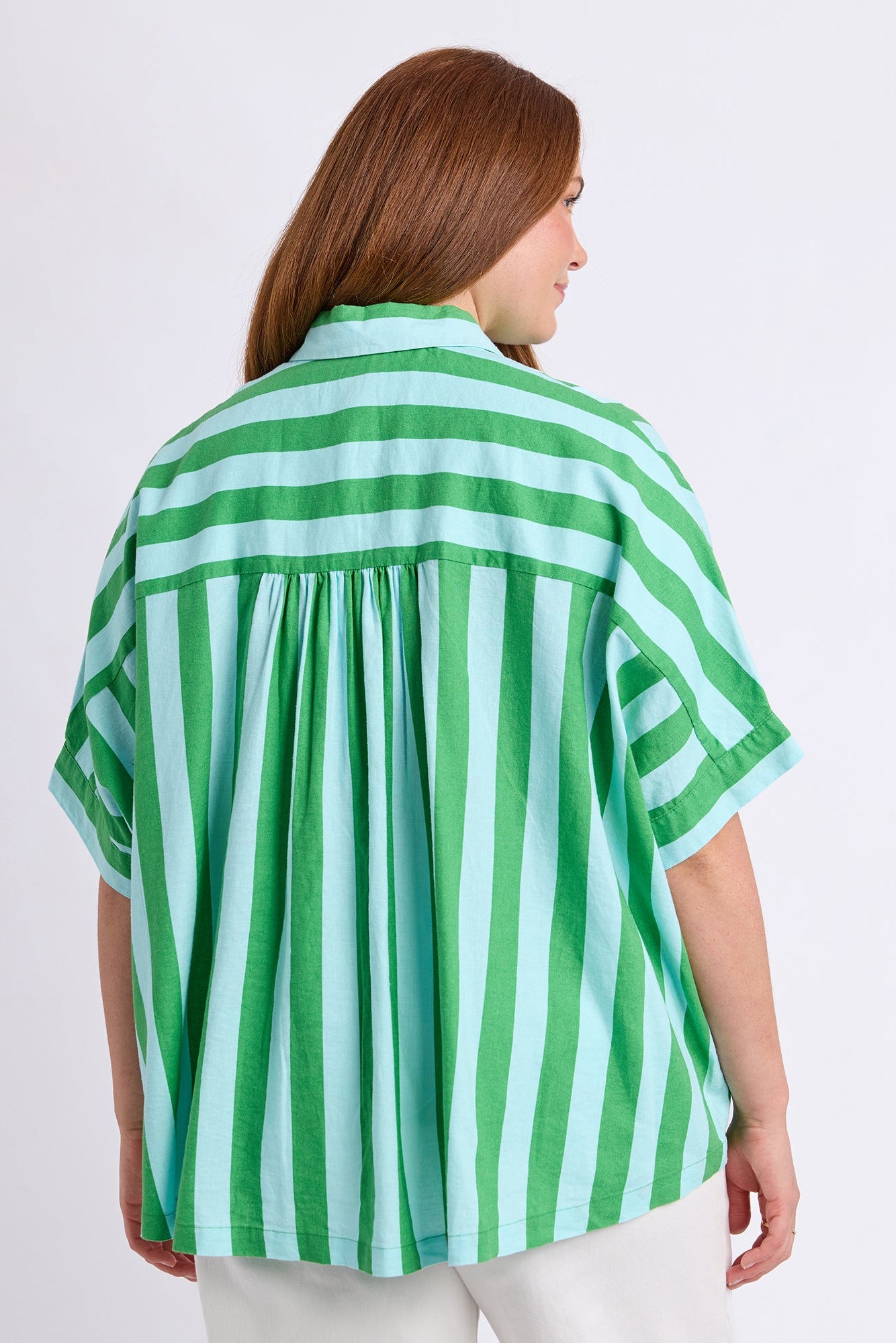 Elm Palermo Stripe Shirt -Green/Tblu