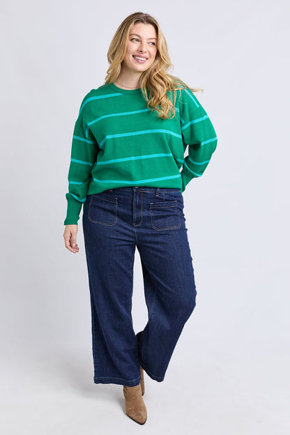 Charli Stripe Knit - Virdis Green