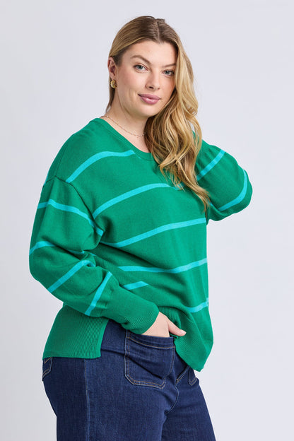 Charli Stripe Knit - Virdis Green