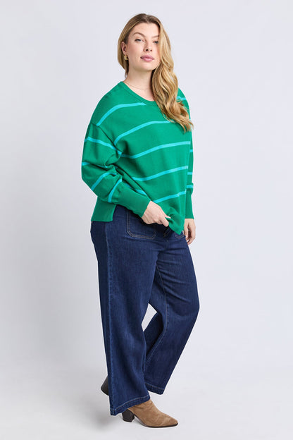 Charli Stripe Knit - Virdis Green