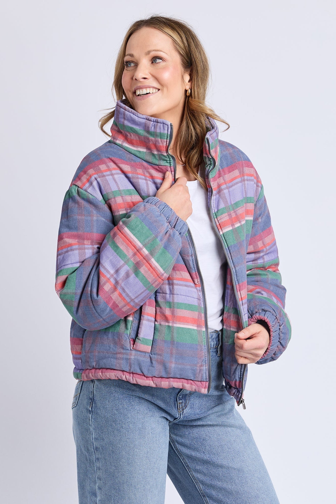 Cord Check Jacket - Multi Colour