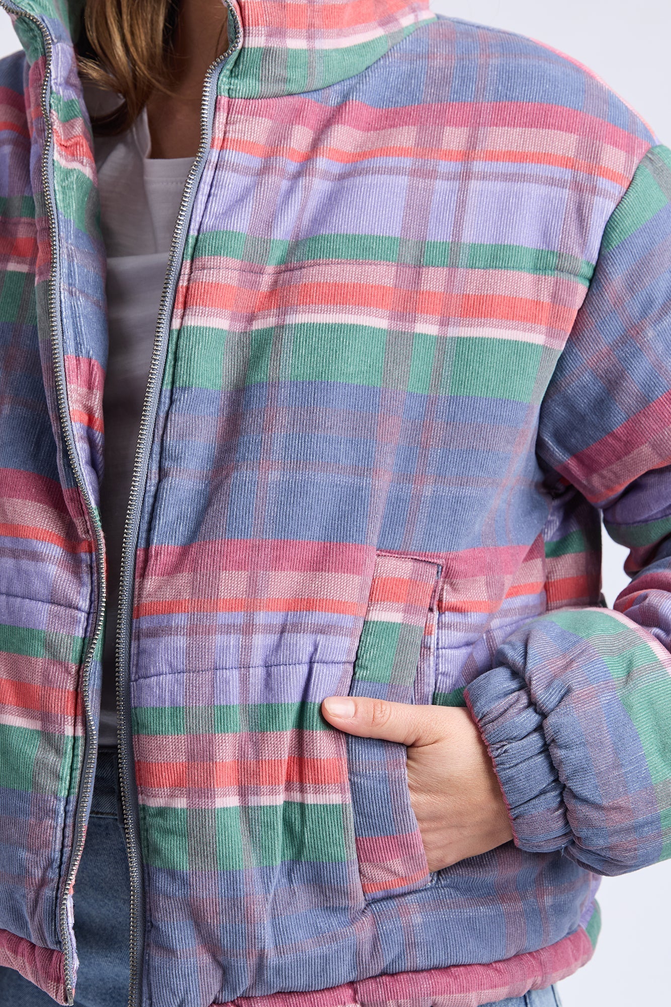 Cord Check Jacket - Multi Colour