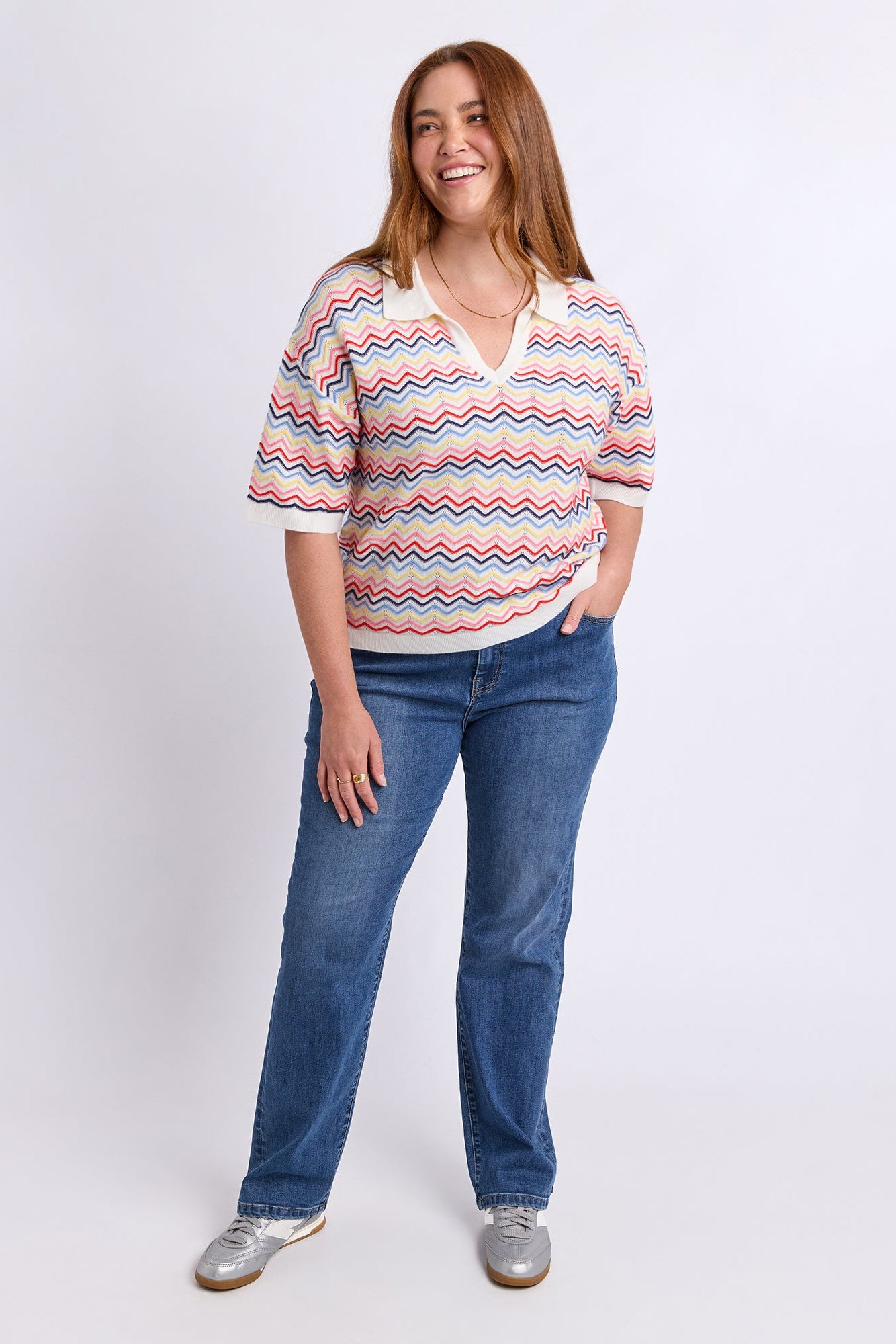 Elm Market Morning Knit Polo - Stripe
