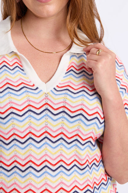 Elm Market Morning Knit Polo - Stripe