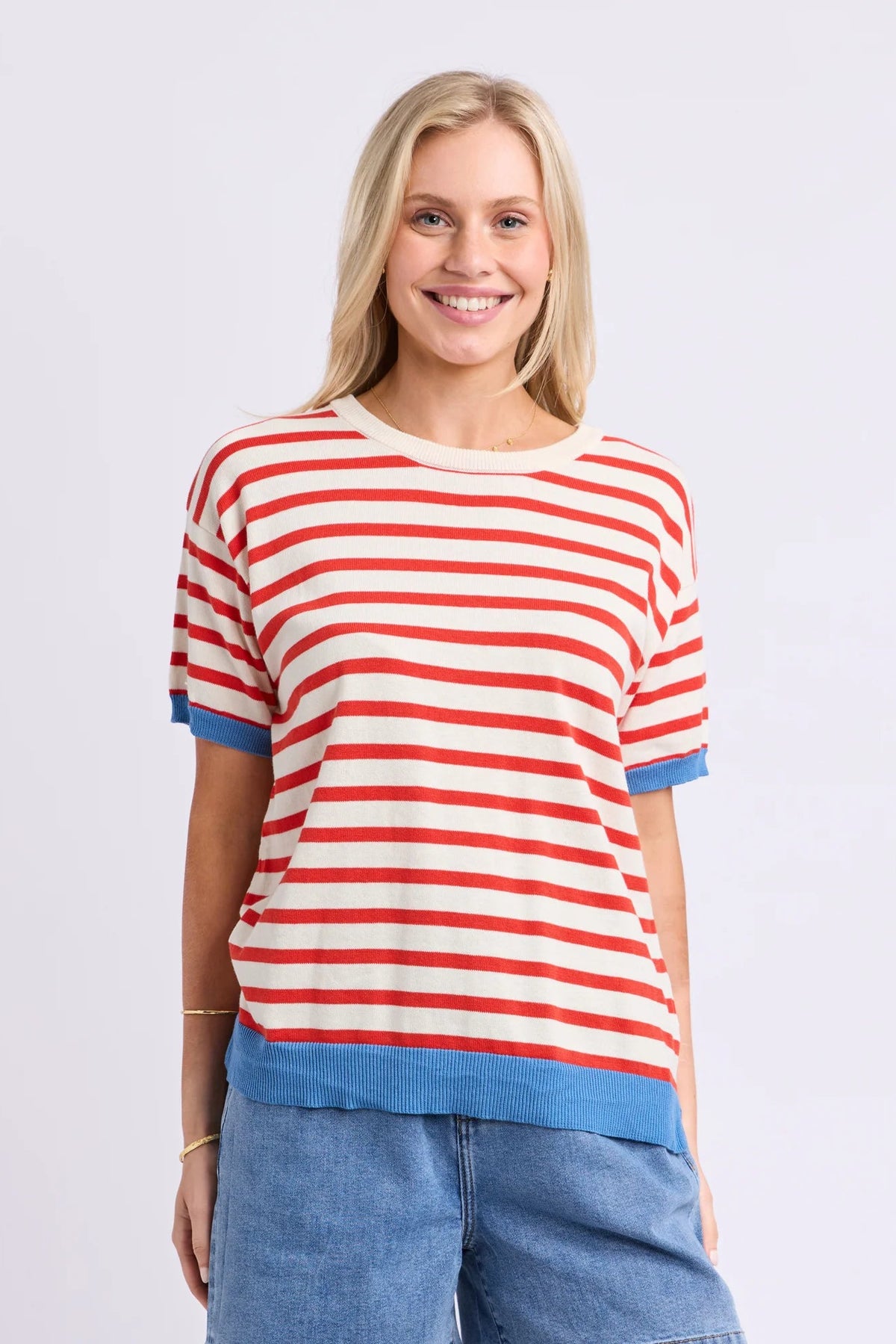 Elm Clementine Knit Top - Mars Stripe