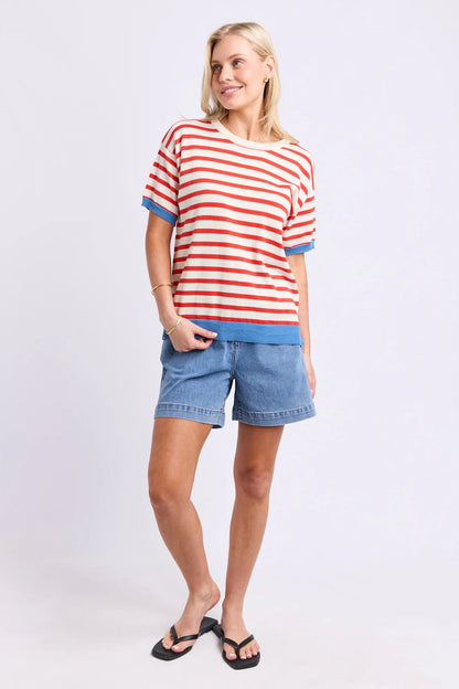 Elm Clementine Knit Top - Mars Stripe