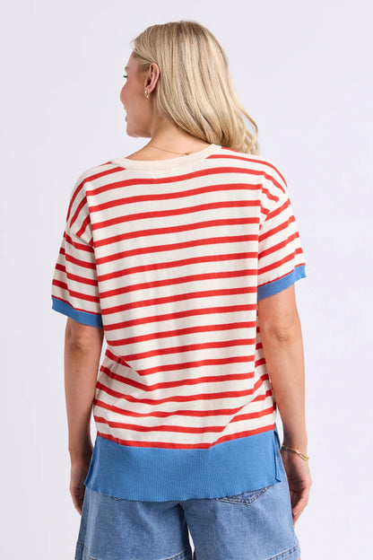 Elm Clementine Knit Top - Mars Stripe