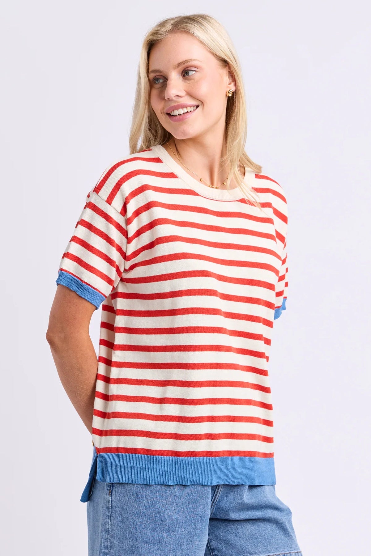 Elm Clementine Knit Top - Mars Stripe