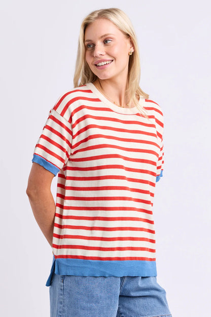 Elm Clementine Knit Top - Mars Stripe