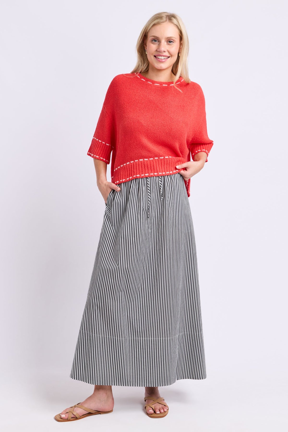 Elm Willow Skirt - Black Stripe