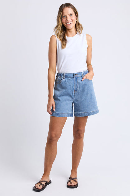 Elm Birdie Denim Short - Lt Blue Wash