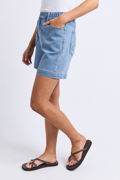 Elm Birdie Denim Short - Lt Blue Wash