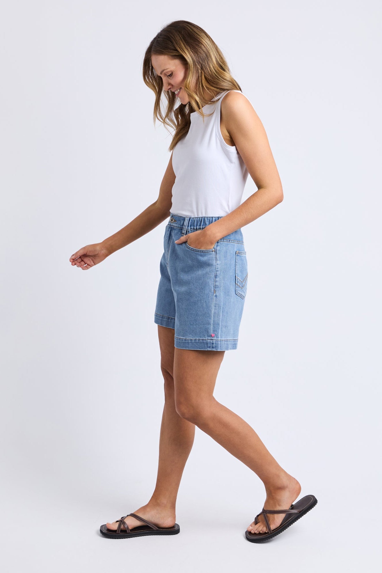 Elm Birdie Denim Short - Lt Blue Wash
