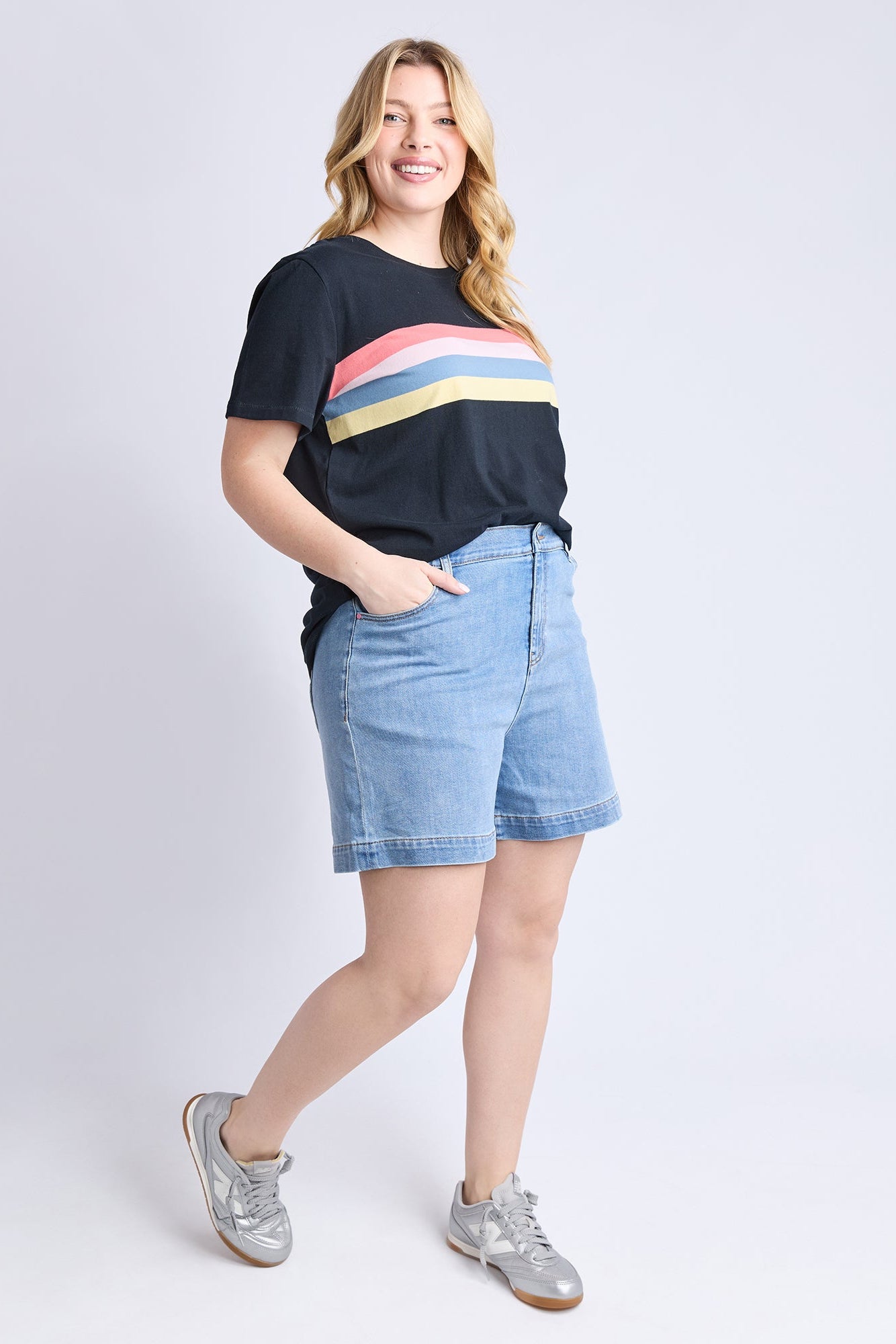 Elm Birdie Denim Short - Lt Blue Wash