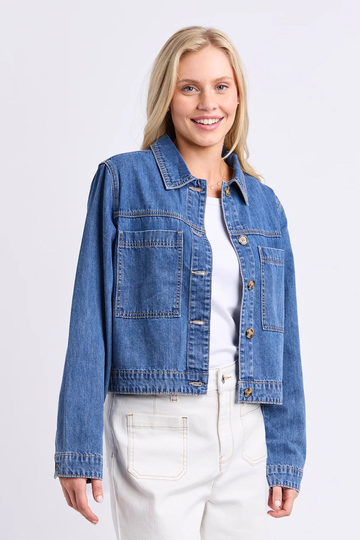 Elm Essie Denim Jacket - Mid Blue Wash