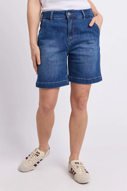 Elm Izzy Denim Shorts - Mid Blue Wash