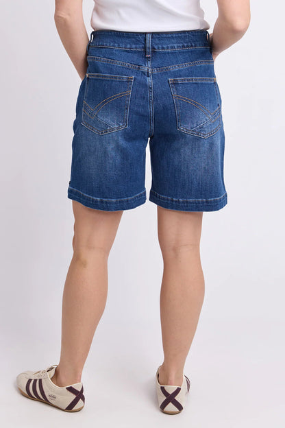 Elm Izzy Denim Shorts - Mid Blue Wash
