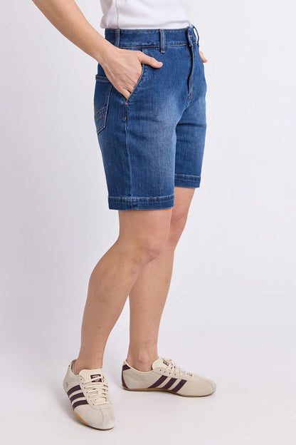 Elm Izzy Denim Shorts - Mid Blue Wash