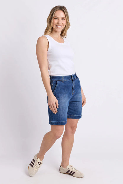 Elm Izzy Denim Shorts - Mid Blue Wash