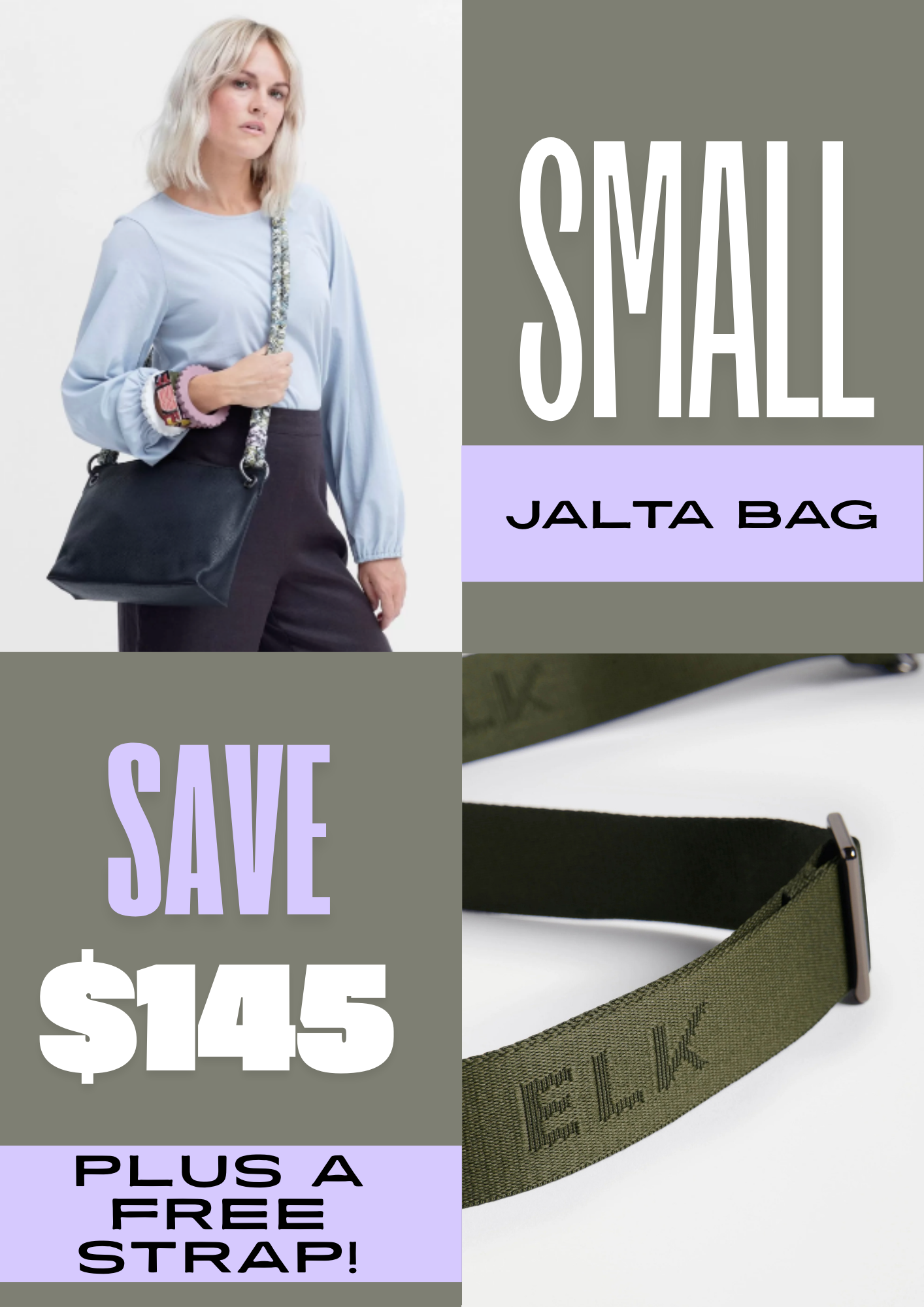 Jalta Small Bag  with FREE Elk Logo Strap