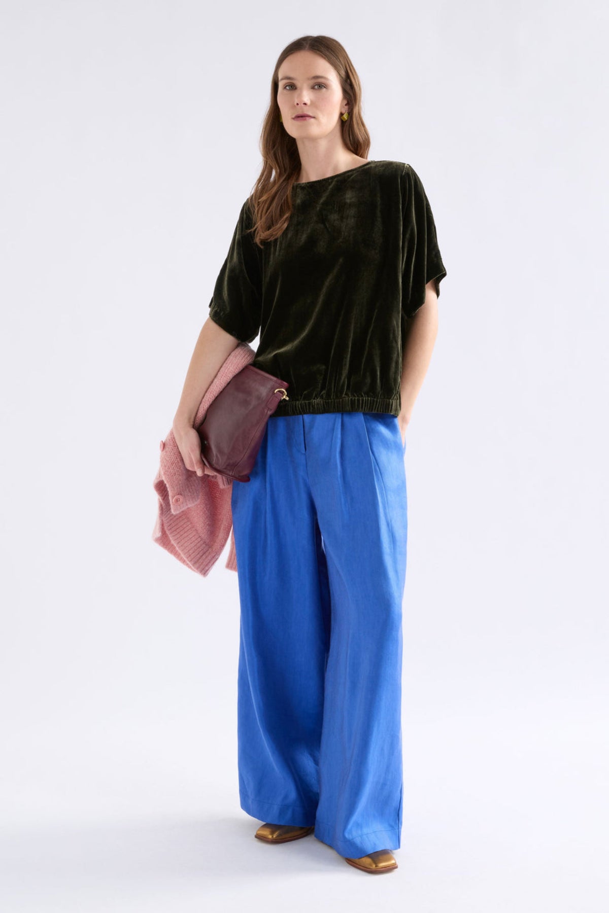 Elk Suuri Gathered Top - Olive