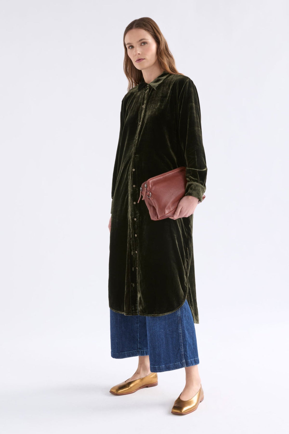 Elk Suuri Velvet Dress - Olive