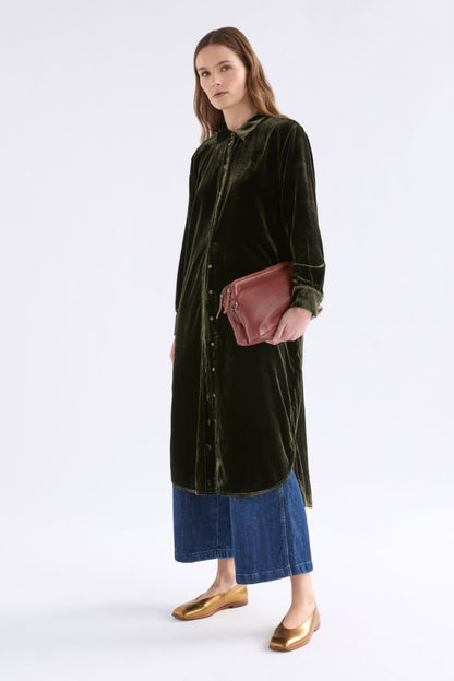 Elk Suuri Velvet Dress - Olive