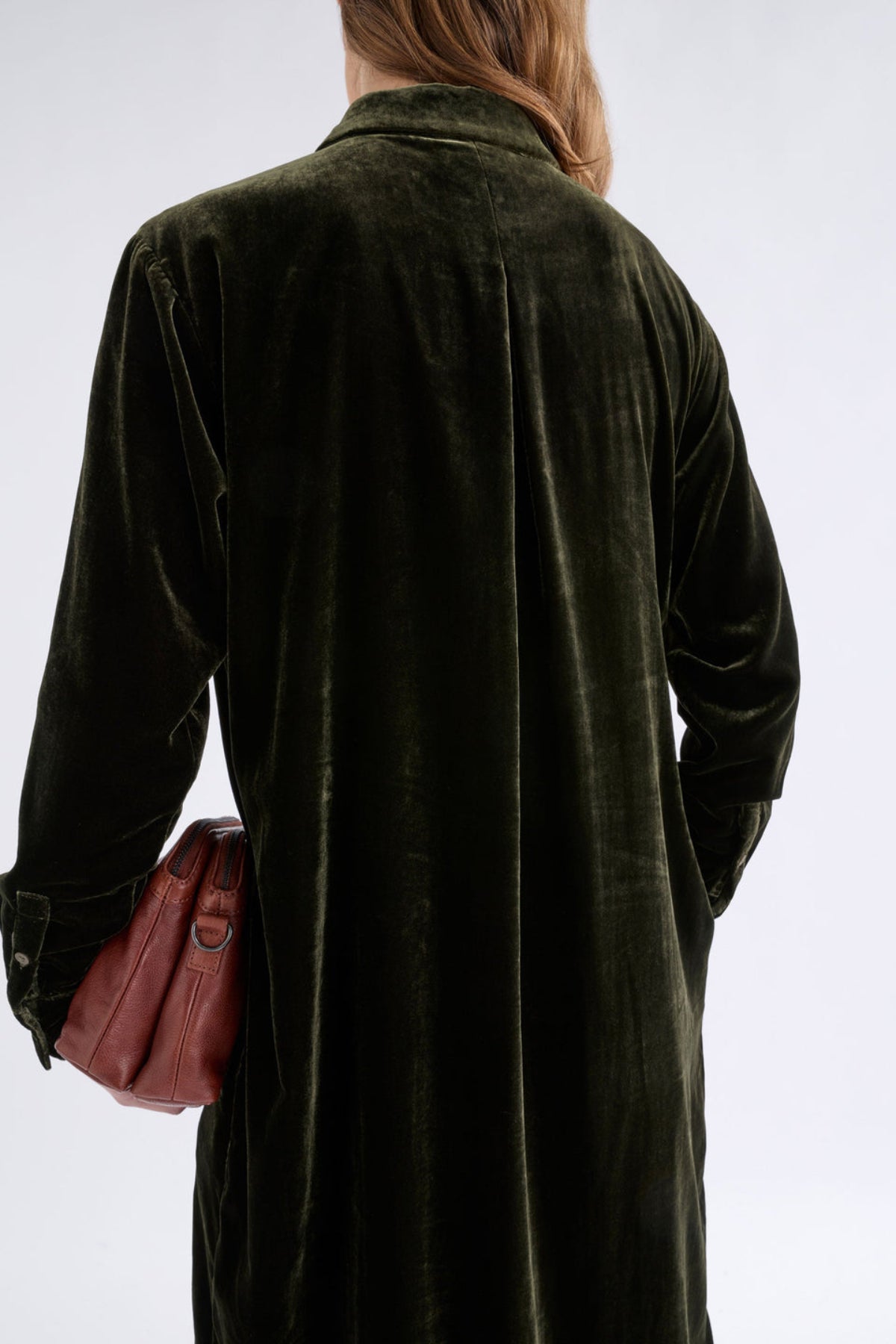 Elk Suuri Velvet Dress - Olive