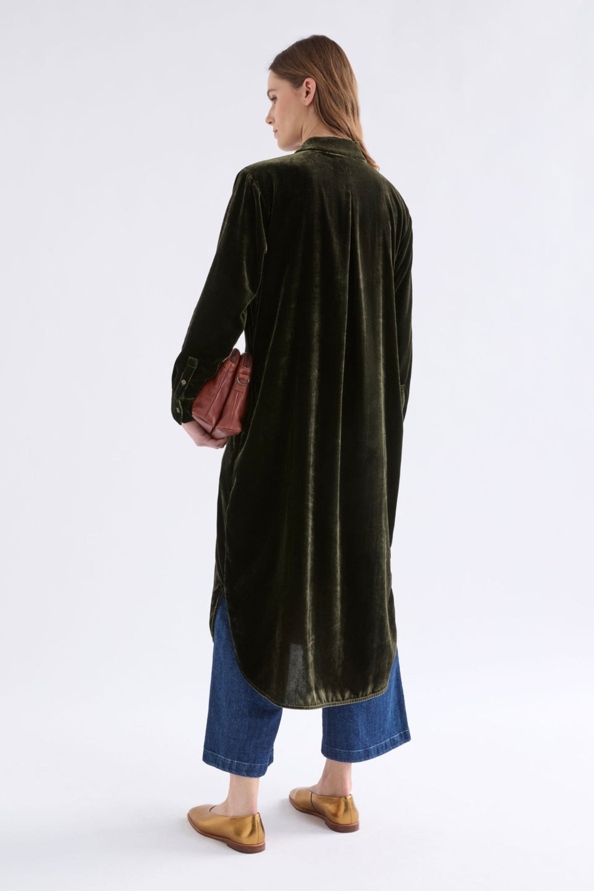 Elk Suuri Velvet Dress - Olive