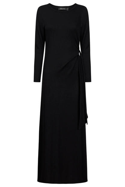 Aria Tie Maxi Dress - Black