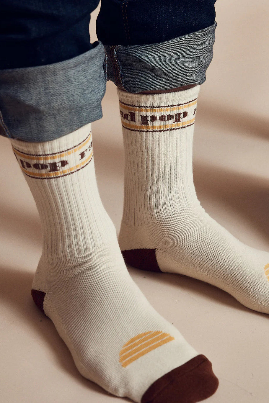 Rad Pop Crew Sock - Natural