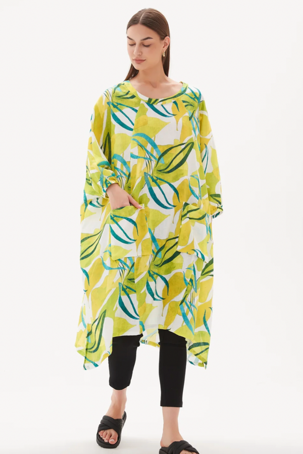 Billow Pocket Relaxed Tunic - Garden Print