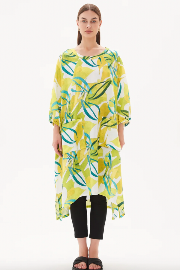 Billow Pocket Relaxed Tunic - Garden Print