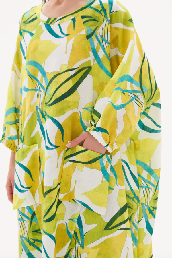Billow Pocket Relaxed Tunic - Garden Print