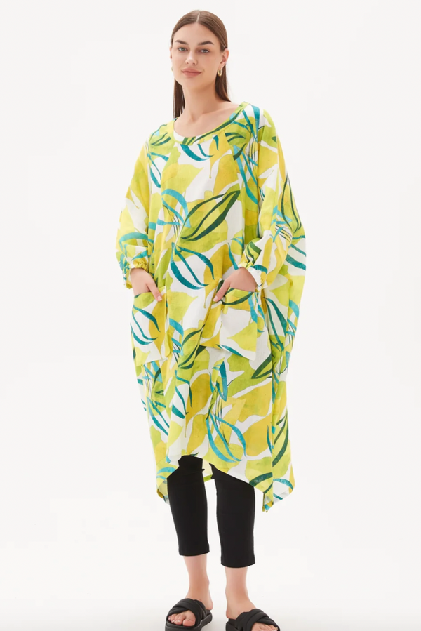 Billow Pocket Relaxed Tunic - Garden Print