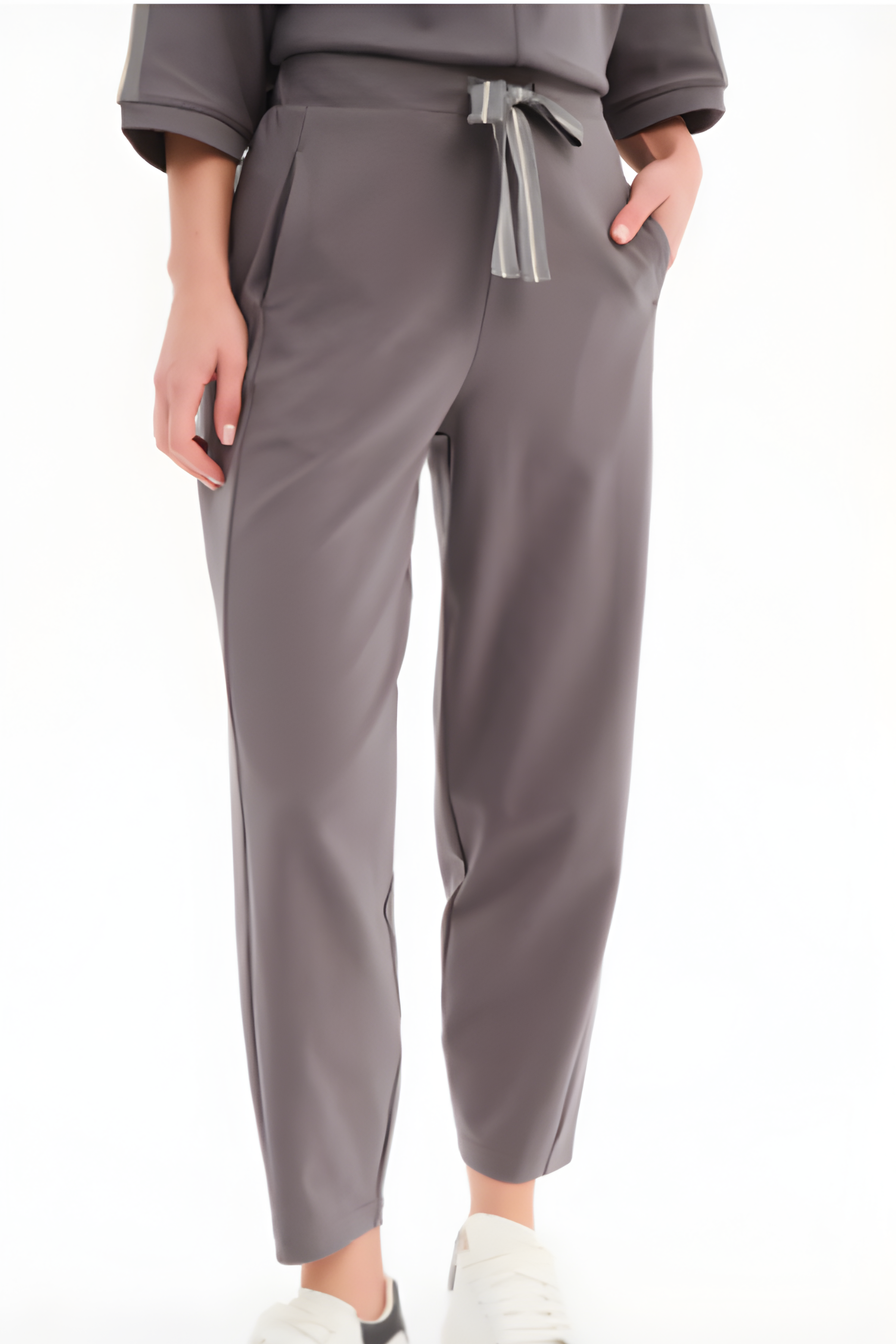 Barrel Leg Lounge Pant - Graphite/Grey Stripe