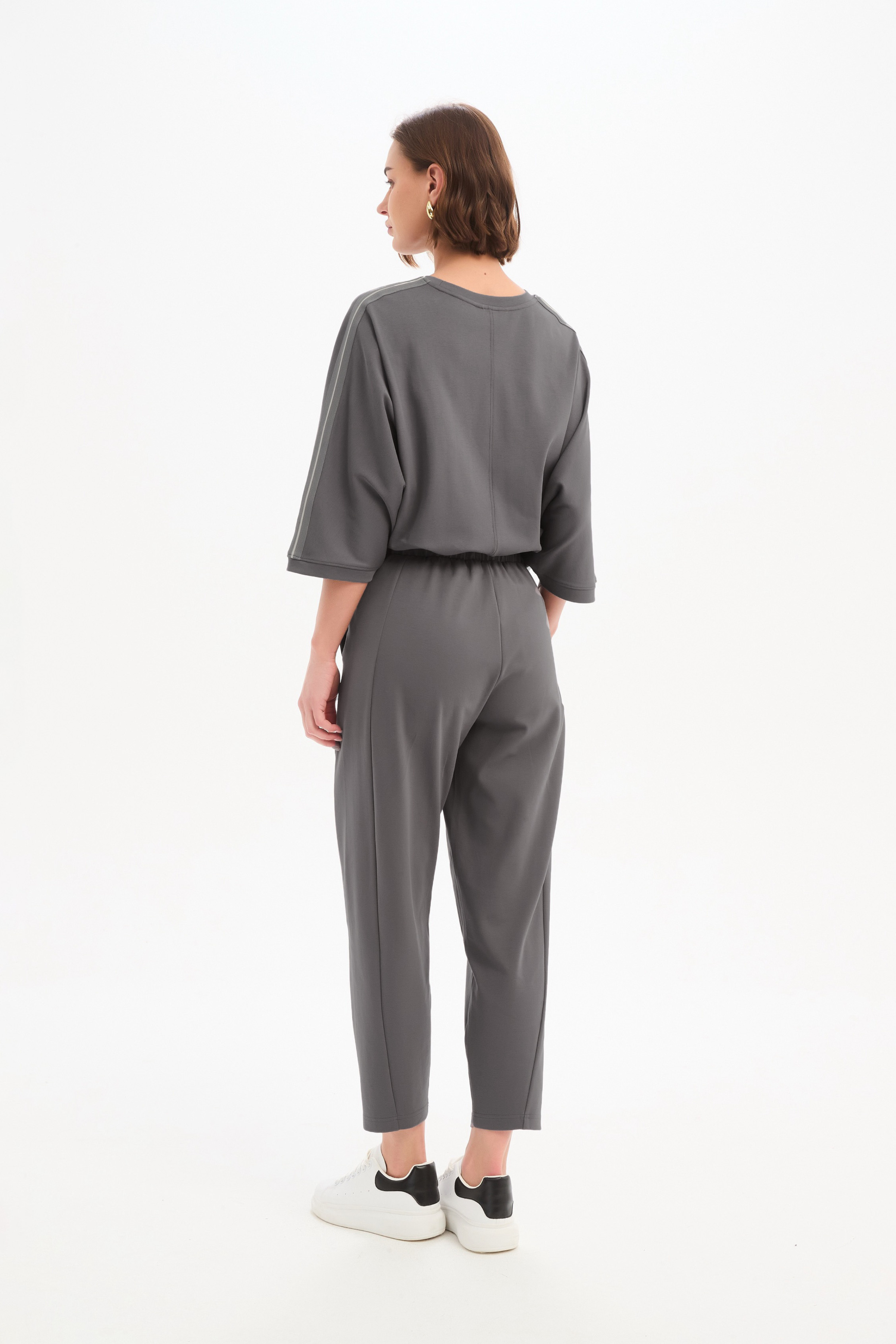 Barrel Leg Lounge Pant - Graphite/Grey Stripe
