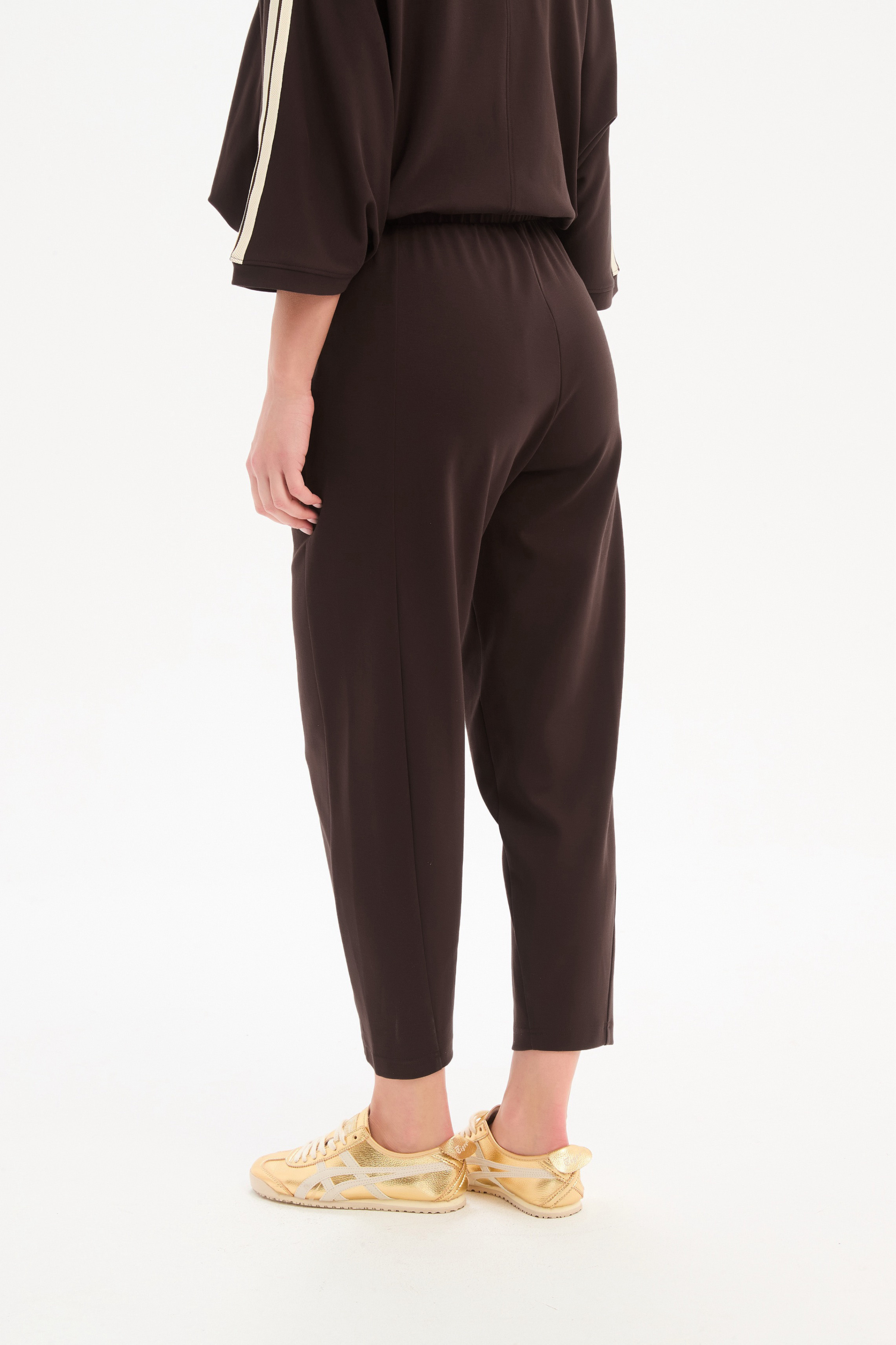 Barrel Leg Lounge Pant - Chocolate/Cream Stripe