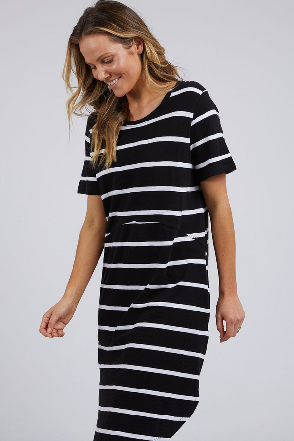 Bay Stripe Dress - Blk/White Stripe