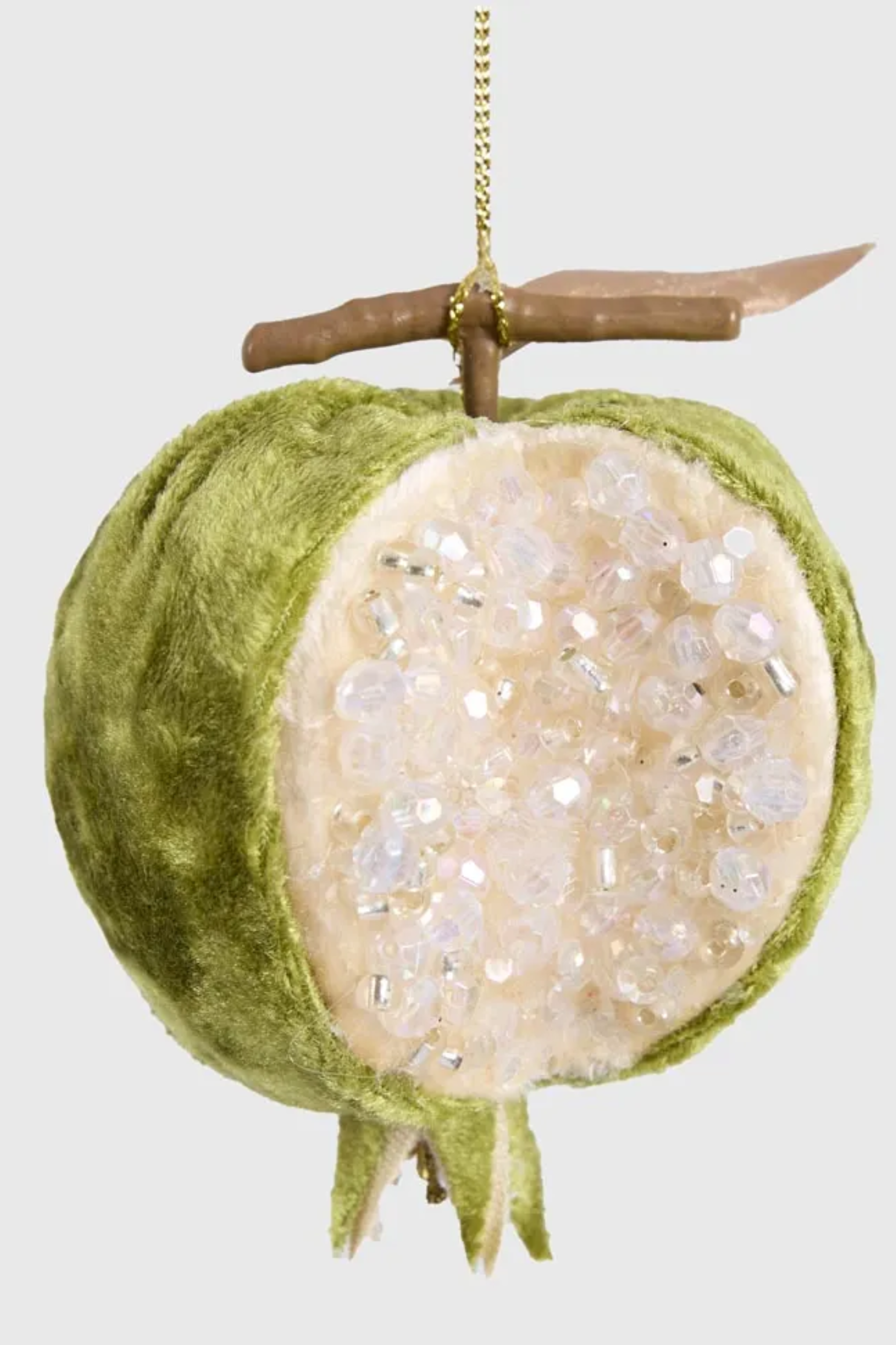 Beaded Pomegranate Decoration - Green