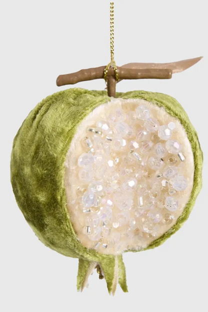 Beaded Pomegranate Decoration - Green