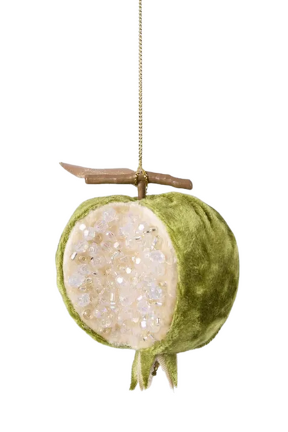 Beaded Pomegranate Decoration - Green