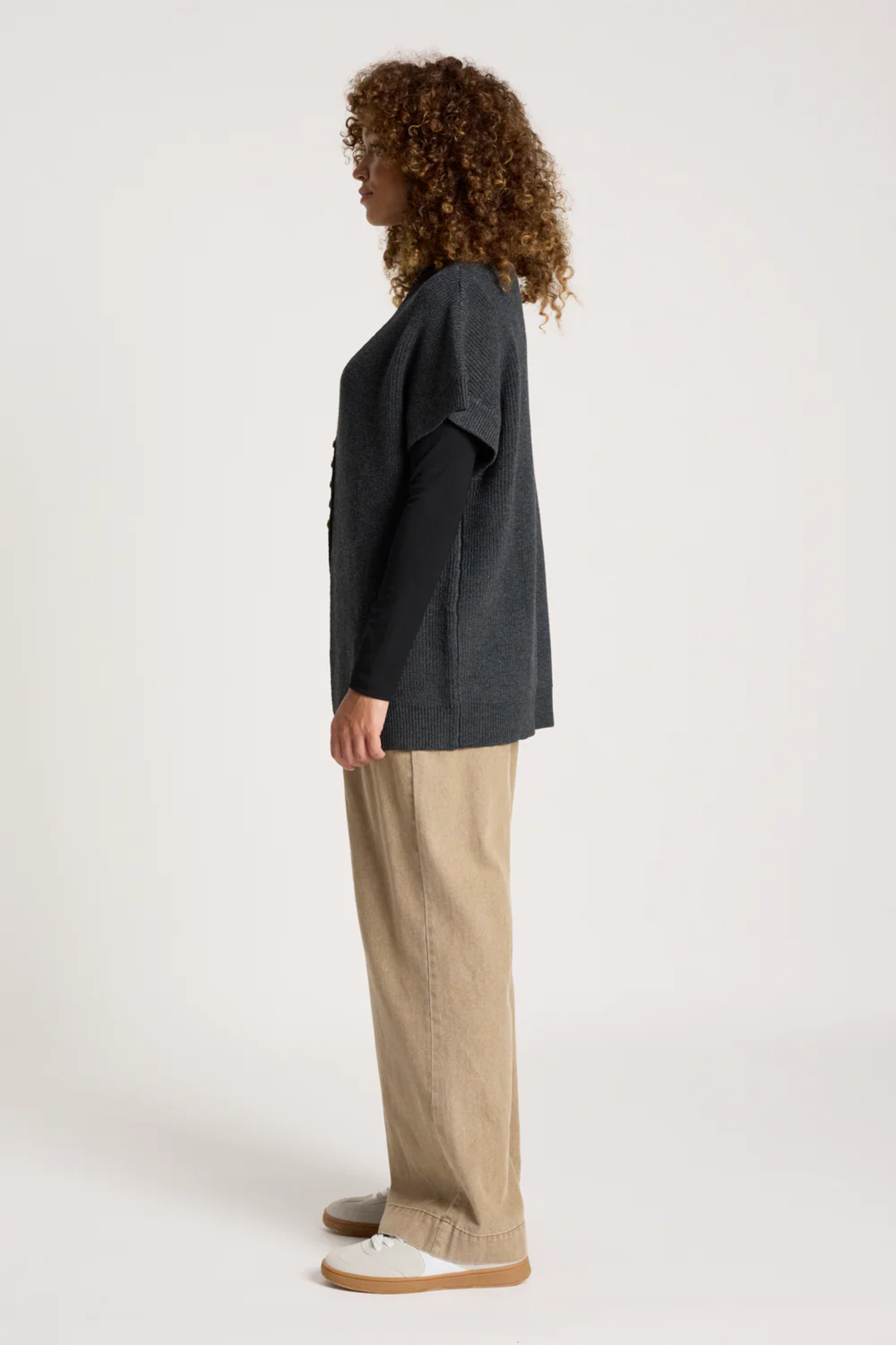 Berber Vest Cardigan - Char