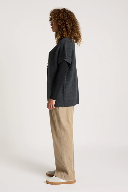Berber Vest Cardigan - Char