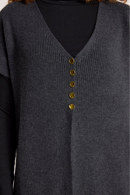 Berber Vest Cardigan - Char