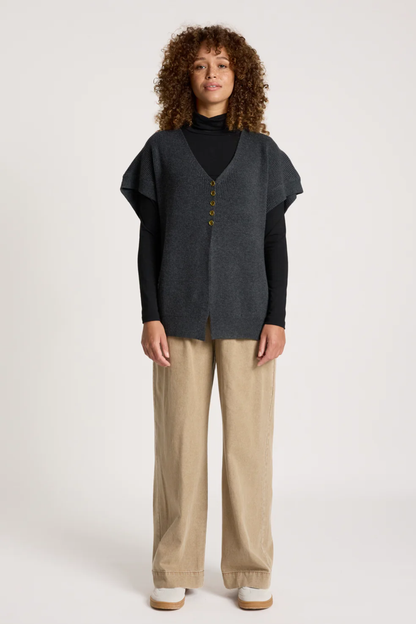 Berber Vest Cardigan - Char