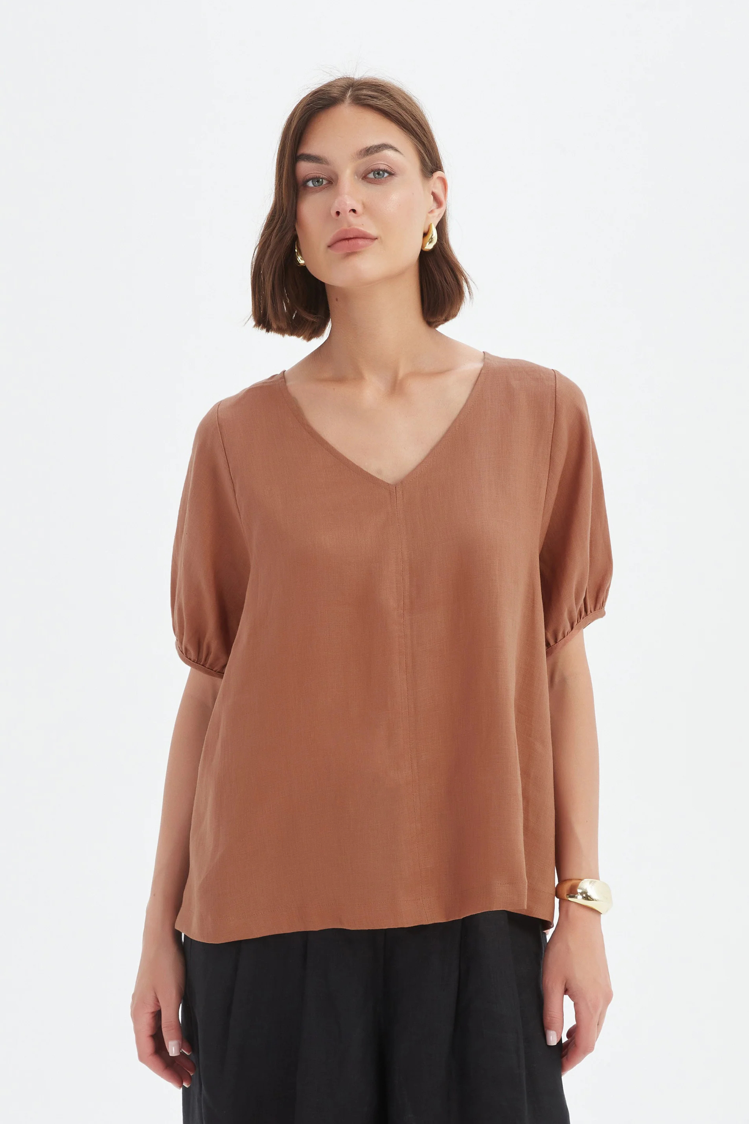 Bishop Sleeve Top - Cedar